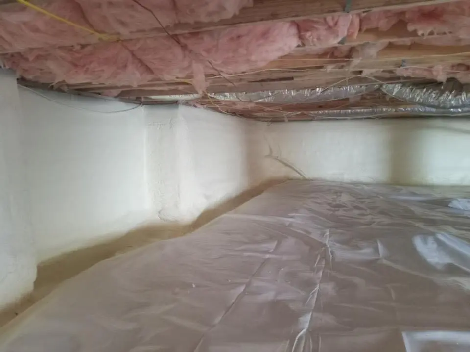 Crawl space encapsulation with closed-cell spray foam for Flat Roof Repair in Starkville